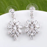 925 Silver Created Ruby Sapphire Drop Earrings Women Fine Jewelry