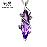 Vintage Amethyst Pendant With Chain Necklace Women Jewelry