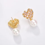 Heart Stud Earrings 925 Sterling Silver Wedding Fine Jewelry Brincos