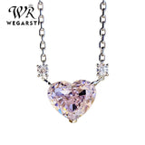 925 Silver Pink Citrine Heart Pendant Necklace