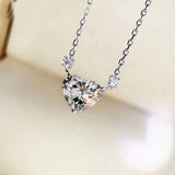 925 Silver Pink Citrine Heart Pendant Necklace