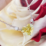 925 Silver Pink Citrine Heart Pendant Necklace