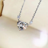 925 Silver Pink Citrine Heart Pendant Necklace