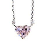 925 Silver Pink Citrine Heart Pendant Necklace