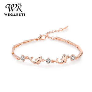 Rose Silver Zircon Bangle 925 Sterling Silver Women
