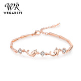 Rose Silver Zircon Bangle 925 Sterling Silver Women