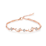 Rose Silver Zircon Bangle 925 Sterling Silver Women