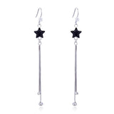 Sterling Silver CZ Tassel Ears Jacket Dangle Drop Earrings