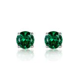 Vintage Green Tourmaline Gemstone Earrings Silver Jewelry Stud