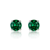 Vintage Green Tourmaline Gemstone Earrings Silver Jewelry Stud