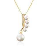 Vintage Water Pearl Pendant 925 Sterling Silver Necklace Women Fine Jewellery