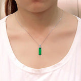 WEGERSTI Emerald Necklace for Women Rose Wedding Anniversary