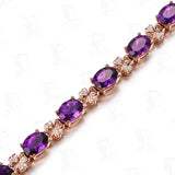 WEIGARSTI 925 Silver Bangles Purple Zircon Crystal Women Jewelry