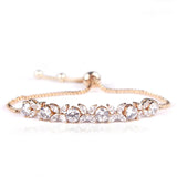 CZ Crystal Adjustable Flower Bracelet for Women