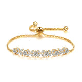 CZ Crystal Adjustable Flower Bracelet for Women