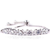 CZ Crystal Adjustable Flower Bracelet for Women