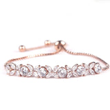 CZ Crystal Adjustable Flower Bracelet for Women