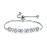 CZ Crystal Adjustable Flower Bracelet for Women