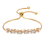 CZ Crystal Adjustable Flower Bracelet for Women