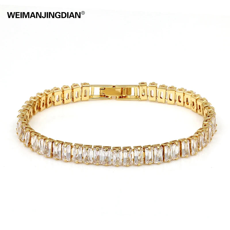 Baguette Cut CZ Tennis Bracelet for Mom