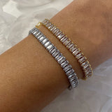 Baguette Cut CZ Tennis Bracelet for Mom