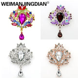 Large Crystal Teardrop Brooch Pins for Women