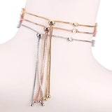 Marquise Leaf CZ Tennis Choker Necklace for Women