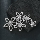 CZ Crystal Flower Sparkly Jewelry Brooch for Women