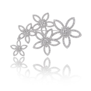 CZ Crystal Flower Sparkly Jewelry Brooch for Women