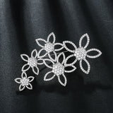 CZ Crystal Flower Sparkly Jewelry Brooch for Women