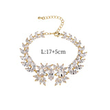 Icy CZ Plant Shape Bridal Wedding Bracelet