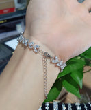 Icy CZ Plant Shape Bridal Wedding Bracelet