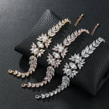 Icy CZ Plant Shape Bridal Wedding Bracelet