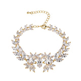 Icy CZ Plant Shape Bridal Wedding Bracelet