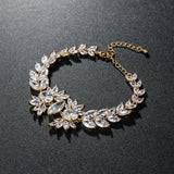 Icy CZ Plant Shape Bridal Wedding Bracelet
