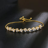 Marquise Leaf CZ Adjustable Bracelet for Women