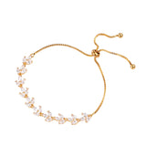 Marquise Leaf CZ Adjustable Bracelet for Women