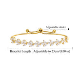 Marquise Leaf CZ Adjustable Bracelet for Women
