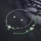 Dainty Wedding Jewelry Set - Necklace, Bracelet, Earrings