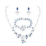 Dainty Wedding Jewelry Set - Necklace, Bracelet, Earrings