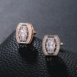 Rose CZ Oval CuffLinks for Men