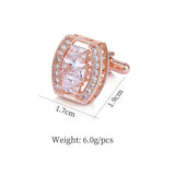Rose CZ Oval CuffLinks for Men
