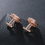 Rose CZ Oval CuffLinks for Men