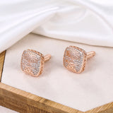 Rose Filled CZ Crystal Cuff Links for Men