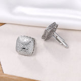 Rose Filled CZ Crystal Cuff Links for Men