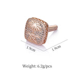 Rose Filled CZ Crystal Cuff Links for Men