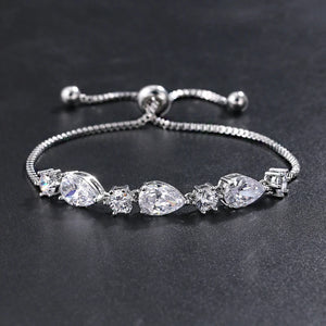 Teardrop CZ Adjustable Bracelet for Wedding Bridal