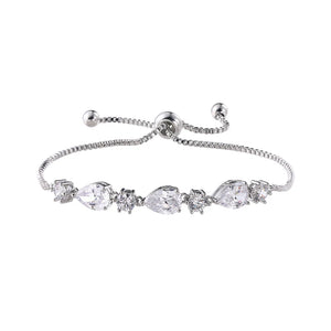 Teardrop CZ Adjustable Bracelet for Wedding Bridal