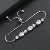 Teardrop CZ Adjustable Bracelet for Wedding Bridal