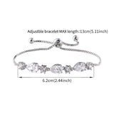 Teardrop CZ Adjustable Bracelet for Wedding Bridal